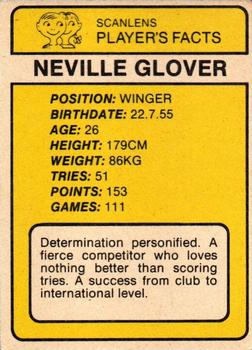 1981 Scanlens #88 Neville Glover Back